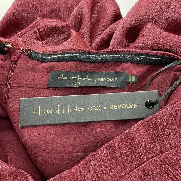 House of Harlow Jumpsuit Women Size S Red Revolve Strappless Shimmer Nwt $228